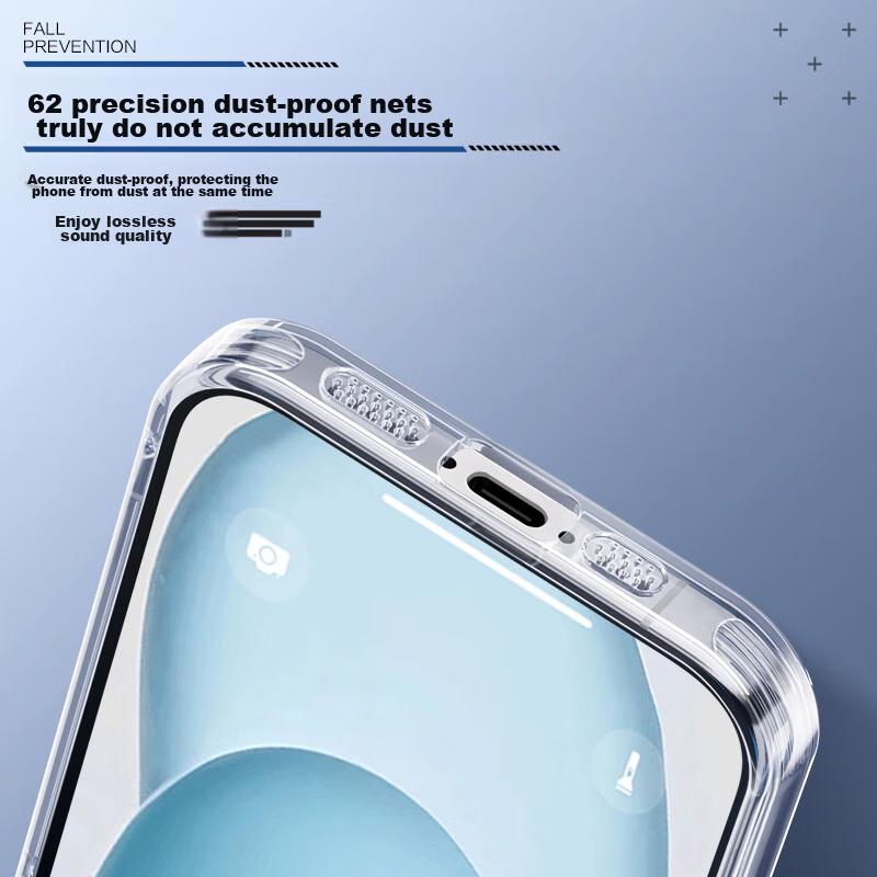 Pisen Ultra-Thin Case for Apple IPhone 15 Pro, Transparent with Built-In Camera Lens Protector, Full Lens Protection, Dustproof, Soft And Wome