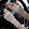 Breathable Ice Silk Thin Gloves Anti-UV Nail Biting Gloves Summer Half Finger Sunscreen Gloves EMA