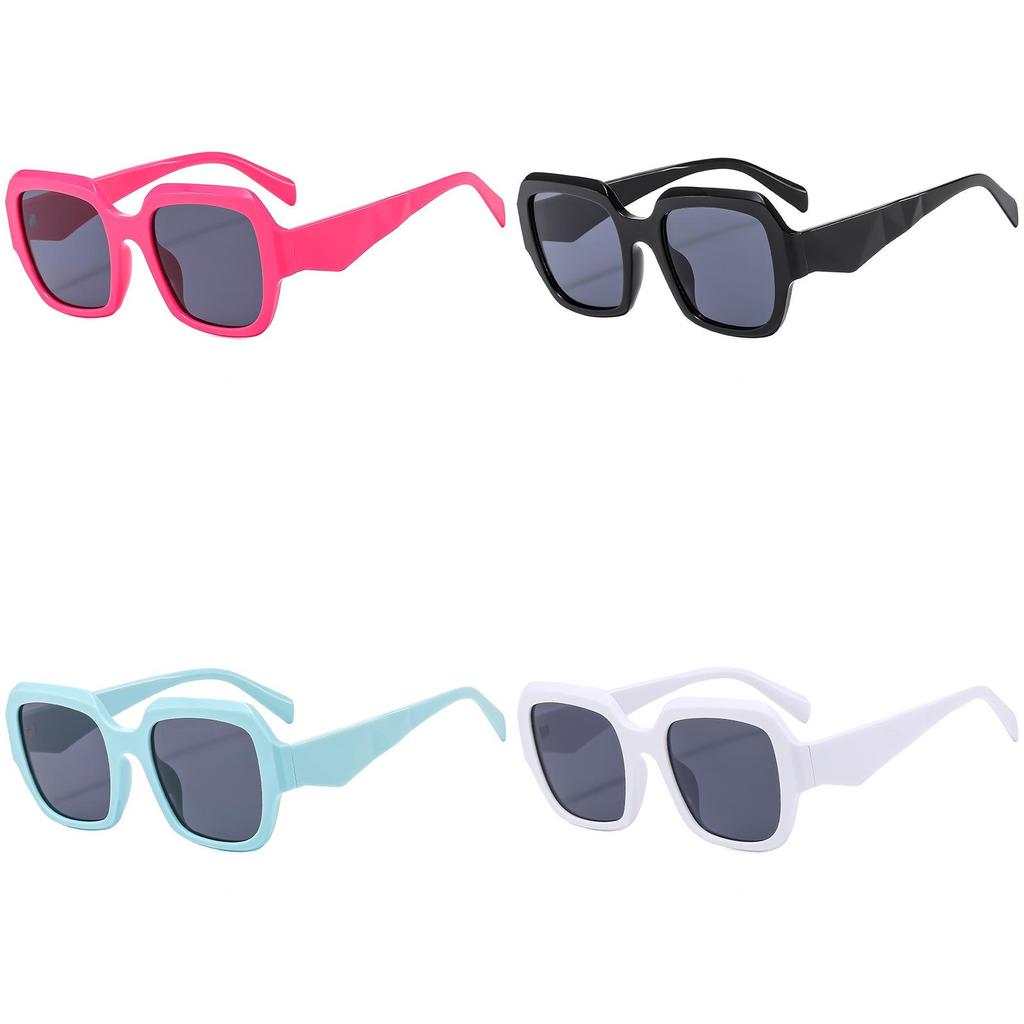 Style Geometric Oversized Sunglasses Uv400 Black Frame Round Glasses Travel For