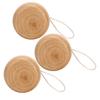 3Pcs Wood Yo Yo Hand Made Crafts Log Color Mini Round DIY Baby Wooden Little Toys