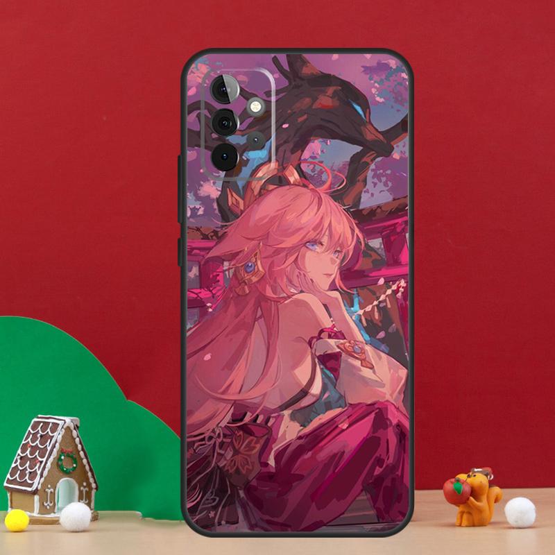 Чехол Yae Miko Genshin Impact для Samsung Galaxy A54 A06 A16 A26 A36 A56 A53 A32 A52 A33 A13 A55 A35 A15 A14 A34 A17