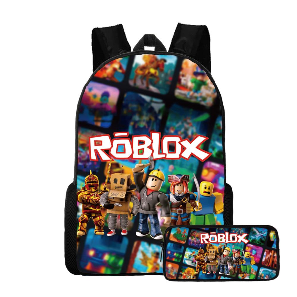 Двухсекционный набор Roblox, Школьная сумка для начальной и средней школы, Детский рюкзак, Рюкзак с мультяшным персонажем.