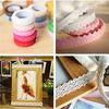 Cotton Lace Fabric White Crochet Lace Roll Ribbon Knit Adhesive Tape Sticker Craft Decoration 1pc
