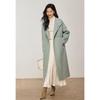 VICTORIA&VERA Women's Winter Long Wool Double-faced Stand Collar Coat V9017D17