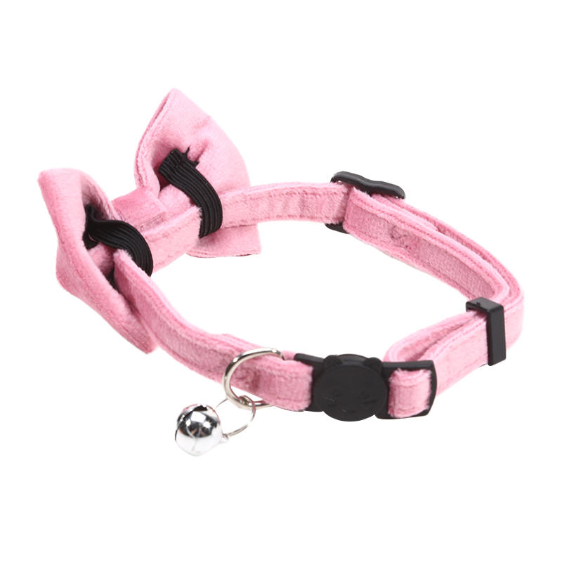 1 шт. Милый замшевый галстук-бабочка для питомца с колокольчиком, отрывной, регулируемый, однотонный безопасный ошейник для котенка, щенка