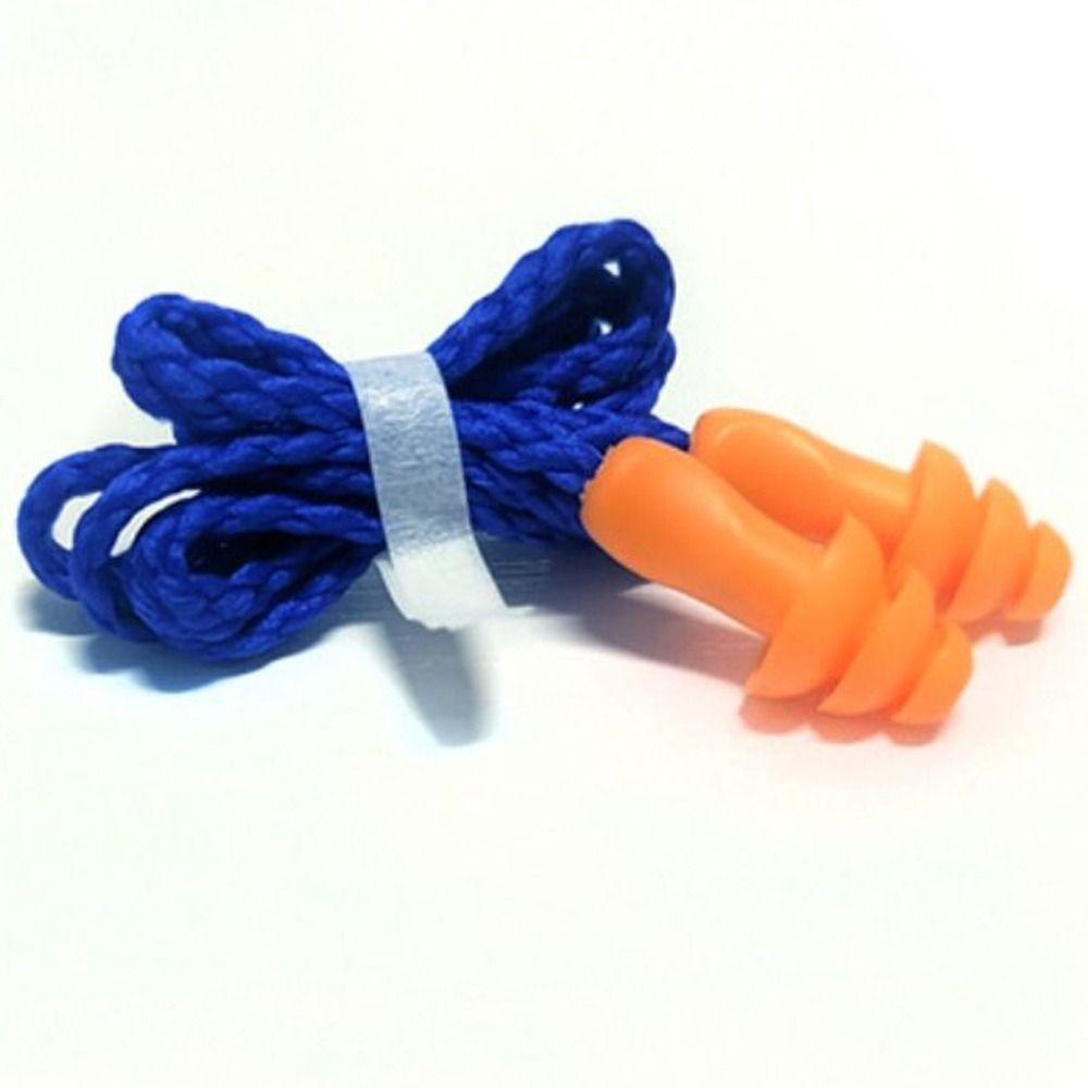 10PCS Tapered Insulation Earplug Corded Ear Plugs Silicone Noise Earplug for Abatement Noise