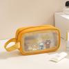 Large Capacity Transparent Makeup Bag Square Wash Pouch Durable Cartoon PVC Cosmetic Bag  Travel