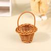1Pcs Dollhouse Miniature Woven Flower Basket Hand Basket Storage Basket Kids Pretend Play Toy Doll House Accessories