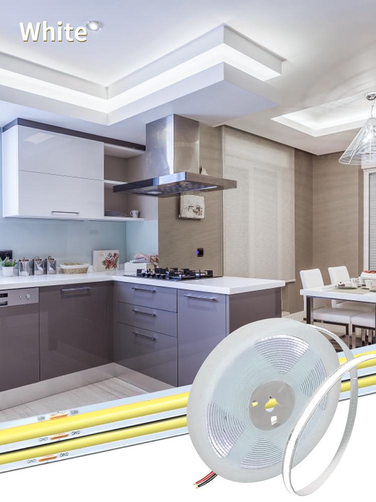 Светодиодная лента COB 12 В 24 В 320 светодиодов/м Высокоплотный линейный свет Гибкая светодиодная лента для украшения комнаты 1 м 2 м 3 м Линейная с регулировкой яркости