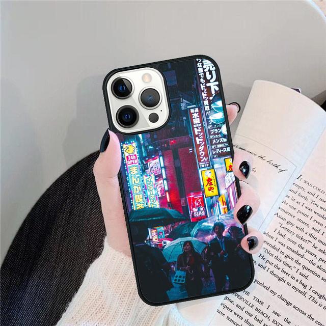 Японские улицы Токио Неоновый Рай Чехол для телефона Для iPhone 16 15 14 Plus X XR XS apple 16 11 12 13Pro Max coque