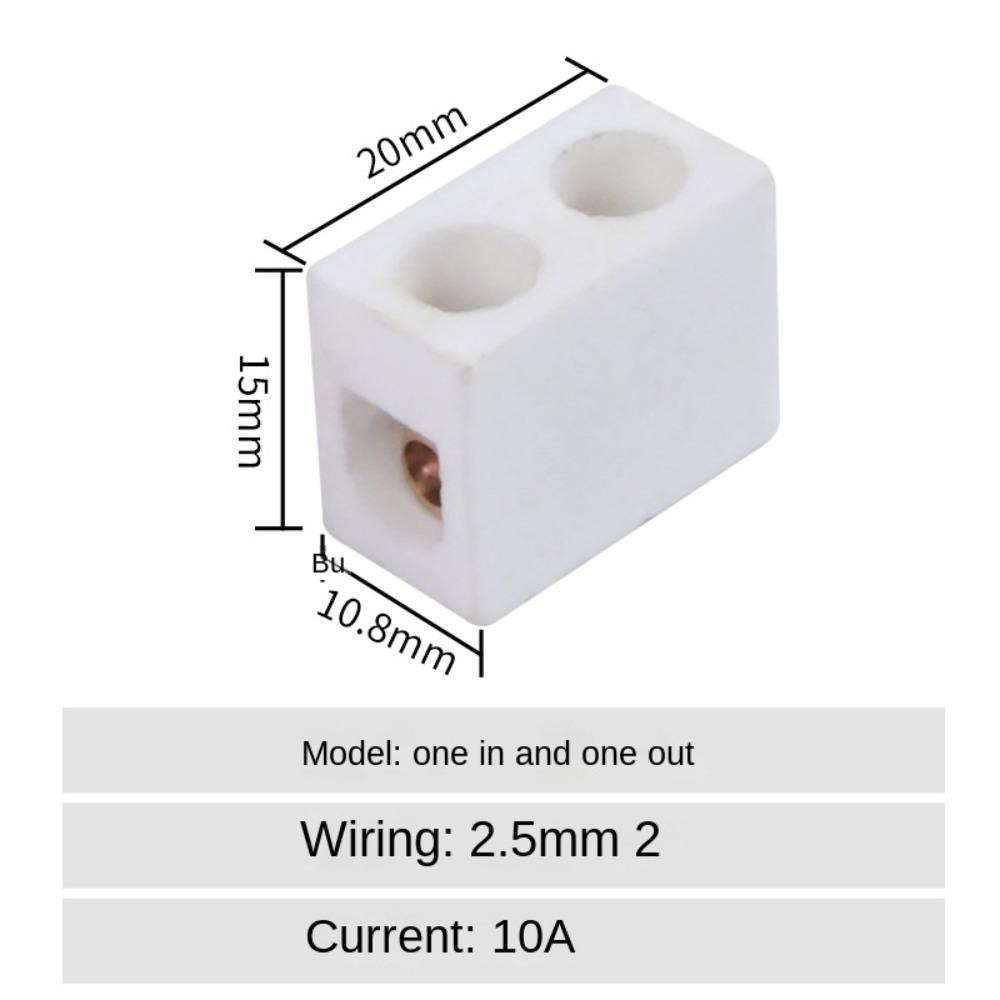 High-temperature Resistant Screw Wire Connector Terminals 1 In 1 Out Ceramic Terminal Post