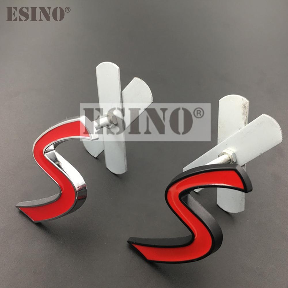 New Car Styling 3D Metal Chrome Zinc Alloy S Emblem Car Front Grill Badge Auto Accessory