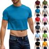 Men's Half Cut Casual Beach Round Neck Short Sleeved Top