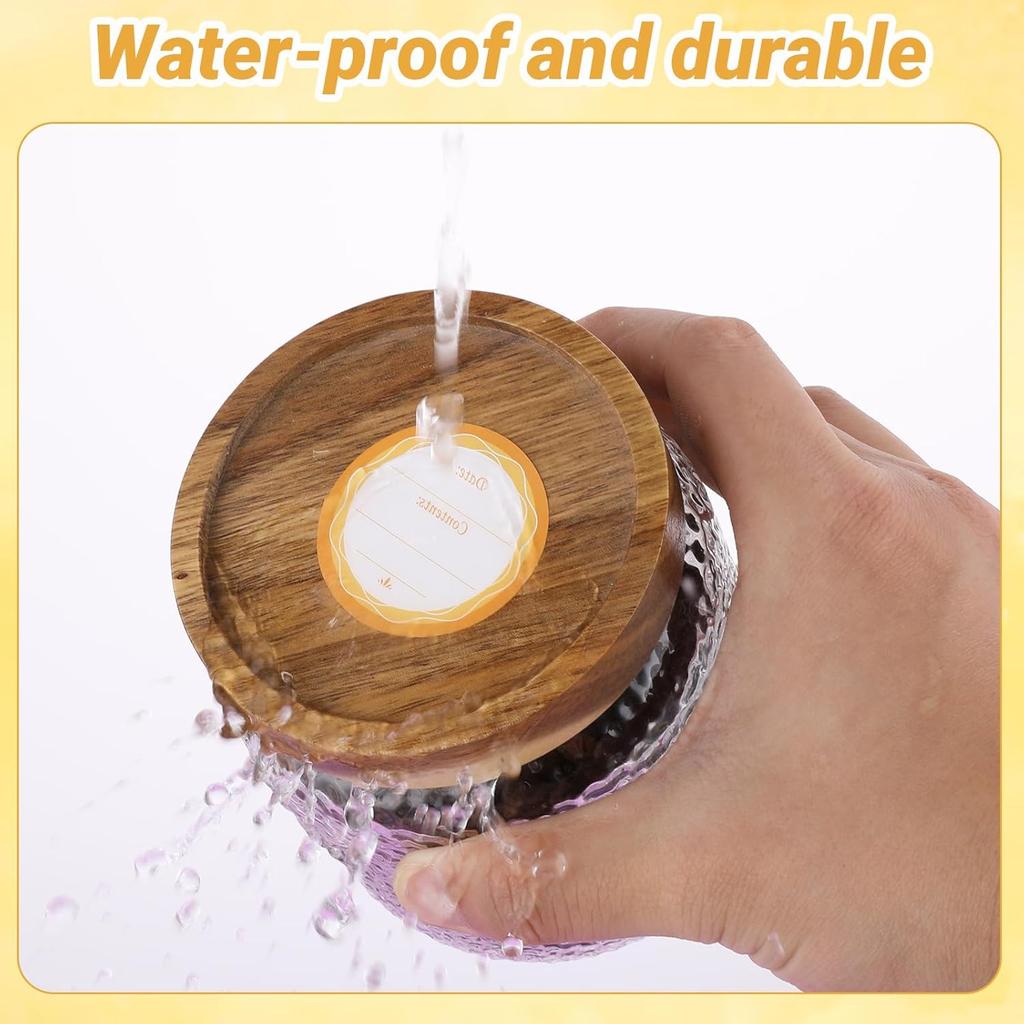 Съемные этикетки для банок Мейсона 90 этикеток для консервирования на банки и крышки Наклейки-этикетки для банок для консервирования Цветочные круглые для пищевых контейнеров Крышки для специй Банка