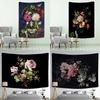 Art Peony Painting Tapestry Office Living Room Decoration Home Wall Tapestry