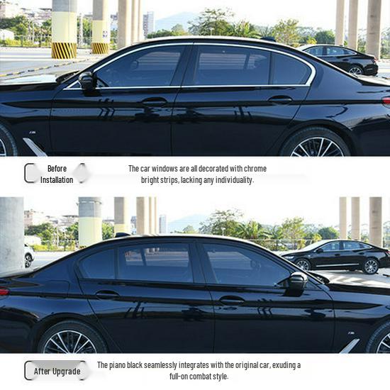 Черная накладка на оконный проем и дверную раму для BMW 3, 5 серии, X3, X5, X6 - Декоративная черная версия 'Воин'.