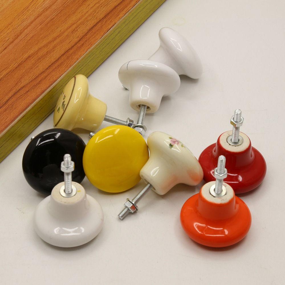 Single Hole Door Pull Handles Glazed color Drawer Knobs Simplicity Cabinet Knob Wine Cabinet