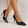 Nude Pumps for Women High Heel Shoes Female Elegant Patent Leather Sexy Pointed Toe Thin Heel Wedding Shoes Plus Size 35-43