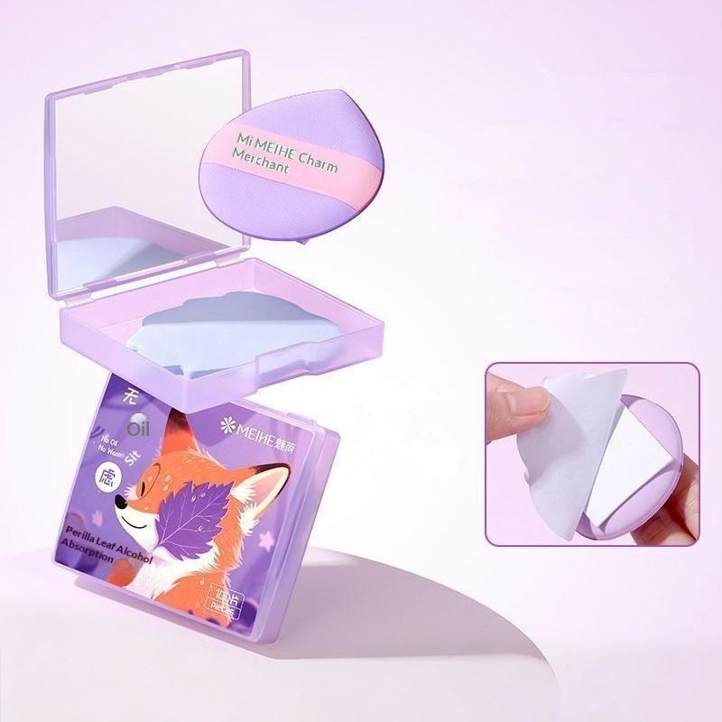 Oil Control Blotting Paper Sheets 100 Pack Facial Makeup Shine Absorbing Easy To Carry For Parties And Work