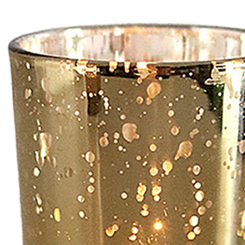 Подсвечник из крапчатого золота, стеклянный стакан, подставка для чайных свечей