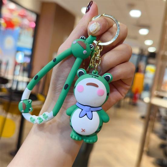 Adorable Frog Keychain Durable Stylish Cartoon Gift Eco-friendly Long Lifespan Cute Couple Pendant for Bags Adult Sex Wear