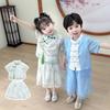 Hanfu qiz Xitoycha uslubdagi mato yozgi ko'ylak Qadimgi Tang kostyumi super peri kostyumi kichkina qizaloq suv parisi malika yubkasi ichki kiyim