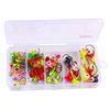 60/75Pcs Fishing Lure Hooks Kit Super Sharp Rustproof Corrosion Resistant Portable Freshwater Metal Hooks Fishing Jig Set