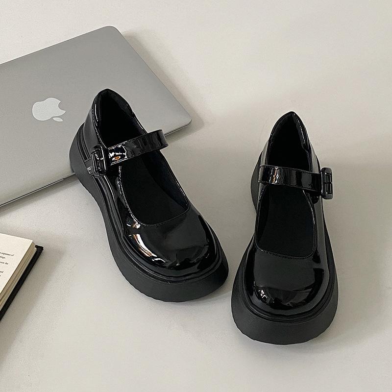 Белые французские туфли Мэри Джейн на платформе из кожи женские, новые летние туфли 2025 года с круглым носком, универсальные, увеличивающие рост, ретро-туфли