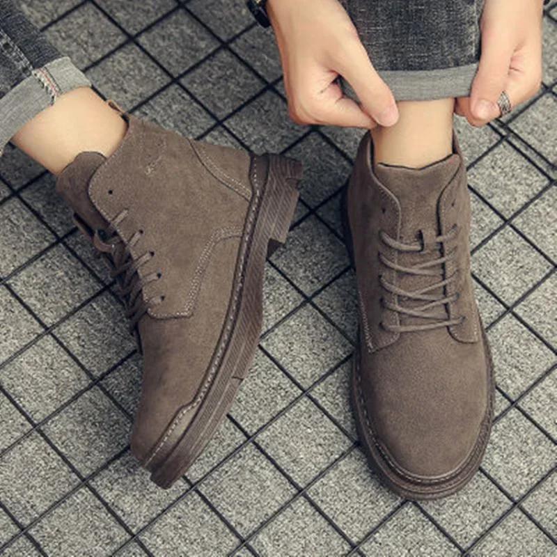 2024 Autumn and Winter New Retro Middle-help Casual Work Boots Fashion Comfortable Trendy Men's Boots