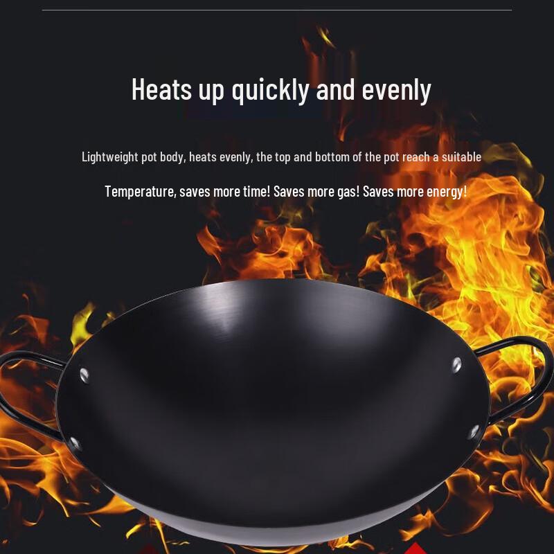 Jixingren Professional Uncoated Cast Iron Wok