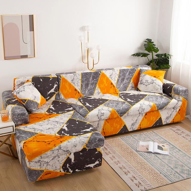 Чехлы для диванов L-образной формы с принтом, защита для дивана в гостиной, эластичные эластичные чехлы против пыли для углового дивана, чехол