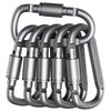 Tactical D Shape Keychain Hook Buckle Clip Carabiner Hanging Fit Outdoor Silver Camping Survival Edc.