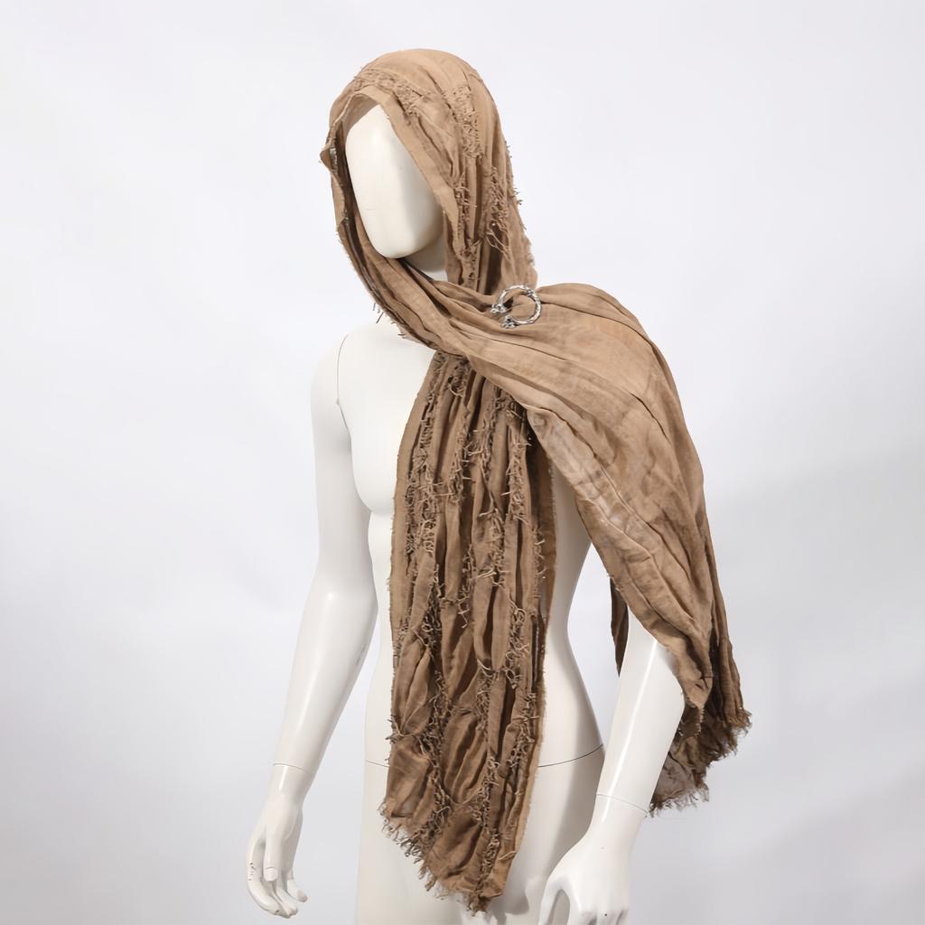 Medieval Wasteland Scarf Shawl Renaissant Costume Accessory With Shawl Brooch Unisex Cotton Blend Cloak for Halloween