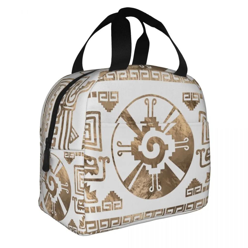 Mayan Aztec Hunab Ku Pastel Gold термоизолированные сумки для обеда для женщин многоразовый контейнер для обеда школьный детский ящик для хранения еды