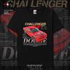 American Racing Dodge Challenger Hip Hop Casual Street Sports Summer Loose Men's Top T-shirt Girls T-shirt Couples Same Style