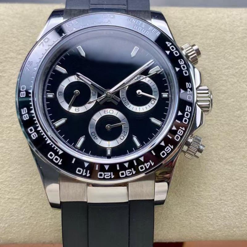 Мужские автоматические механические часы Rolex Daytona 40 мм, многофункциональные, с инкрустацией бриллиантами.
