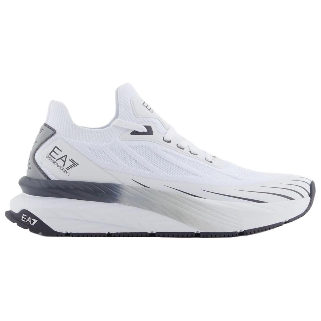 Emporio Armani EA7 Crusher Distance Knit Кружевная шнуровка Круглый носок Низкие повседневные кроссовки Женские кроссовки Белый X8X176XK377U477