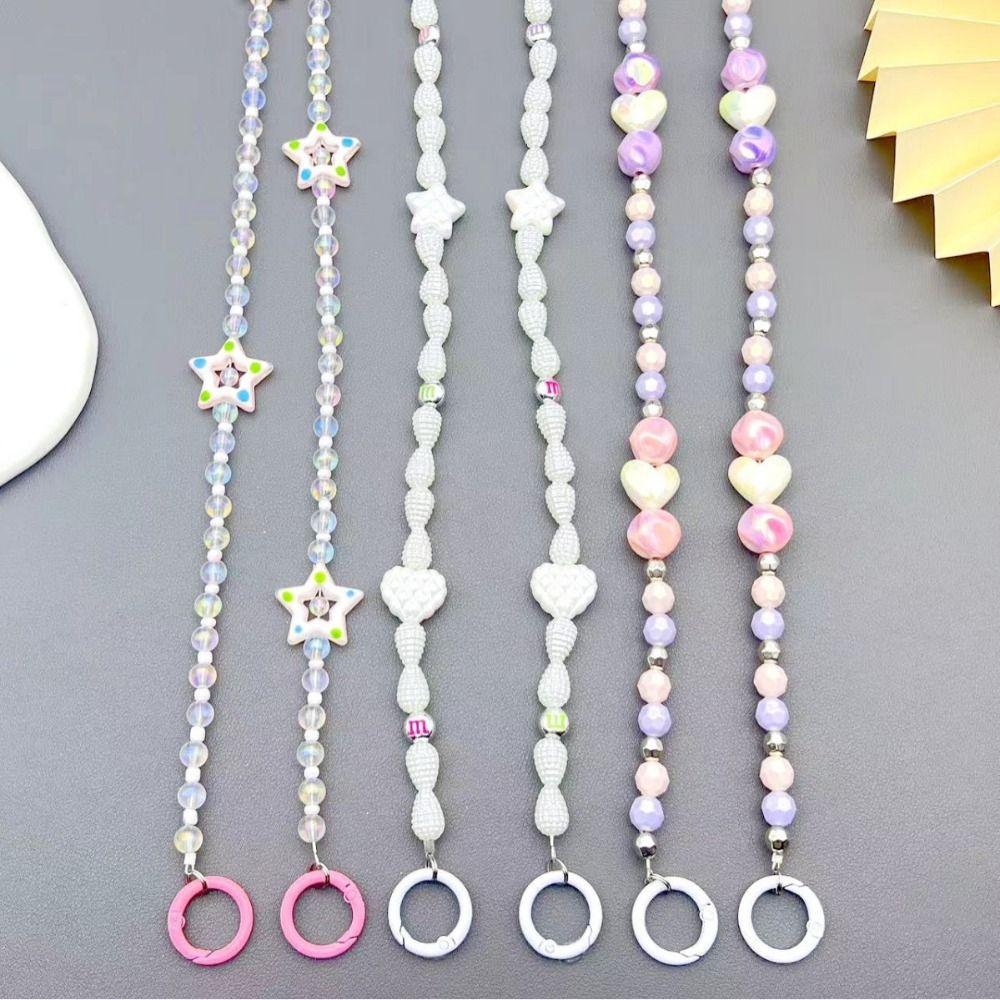 Подвесное украшение Кошелек Цепочка для ожерелья Универсальный шнурок для телефона Разноцветные бусины Ремешок для телефона Кукла