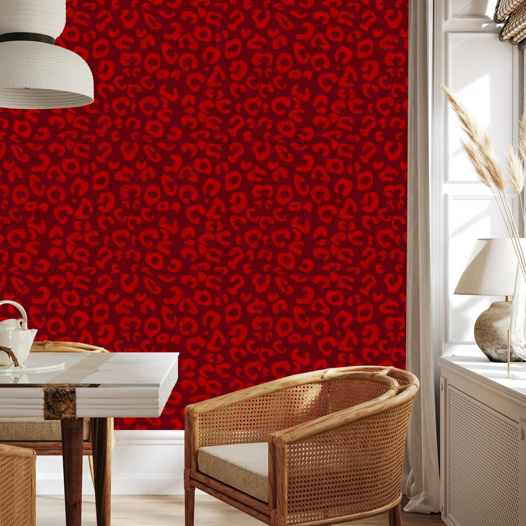 Red Animal Skin Wallpaper Red and Burgundy 50x1000