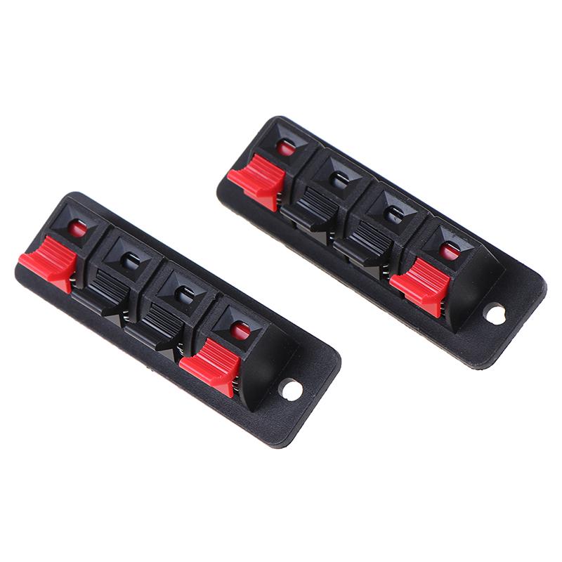 2Pcs 4 Positions Spring Connector Terminal Audio Speaker Terminals Wiring Clip