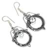 White Topaz Gemstone Handmade Silver Jewelry Earrings 1.5''