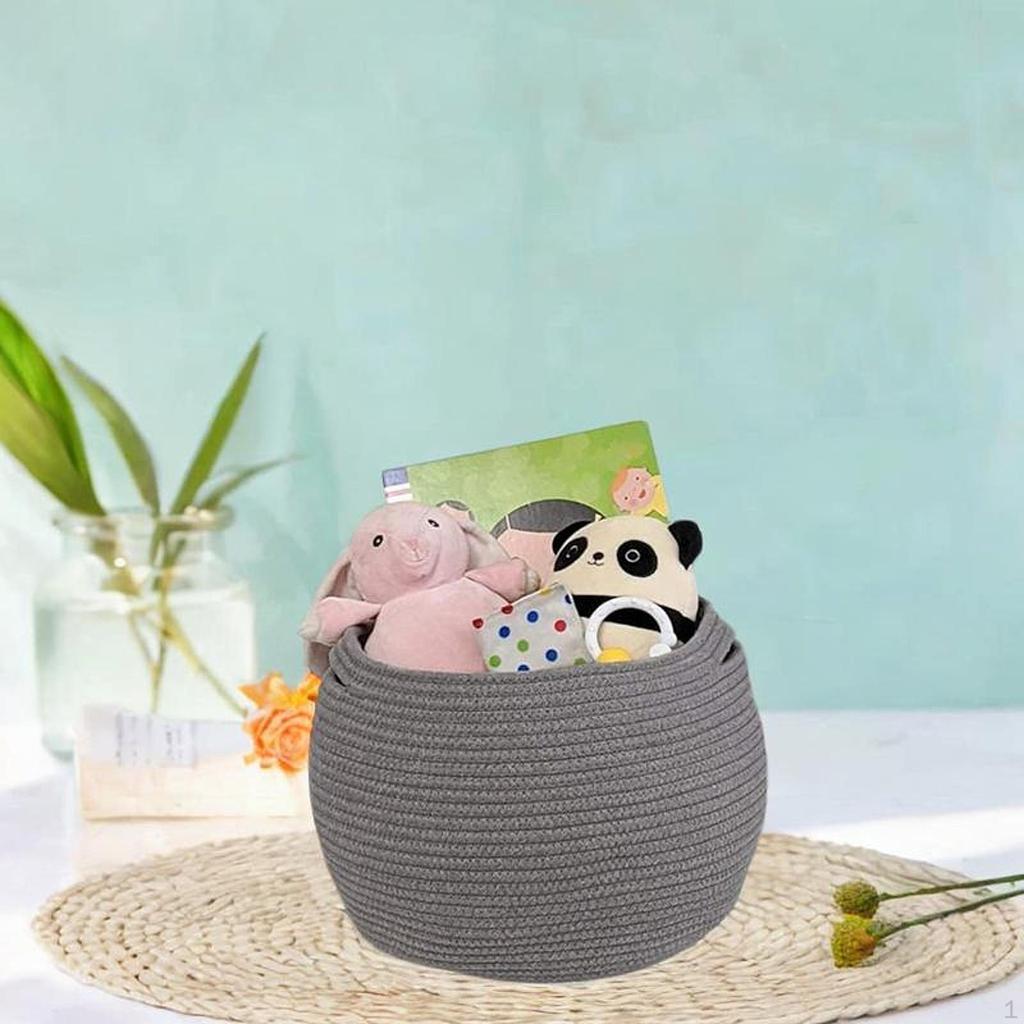 Плетеная корзина для хранения, декоративный контейнер, ящик для дома с ручкой, небольшой круглый завод для