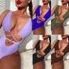 Fashion Women Sexy Solid Color Backless Sleeveless Swimsuit One Piece Bathing Suit Swimwear Bikini