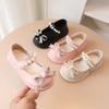 Children Girls Princess Style Retro Patent Leather Cute Bow Design Dance Shoes Leather Shoes Beans Shoes