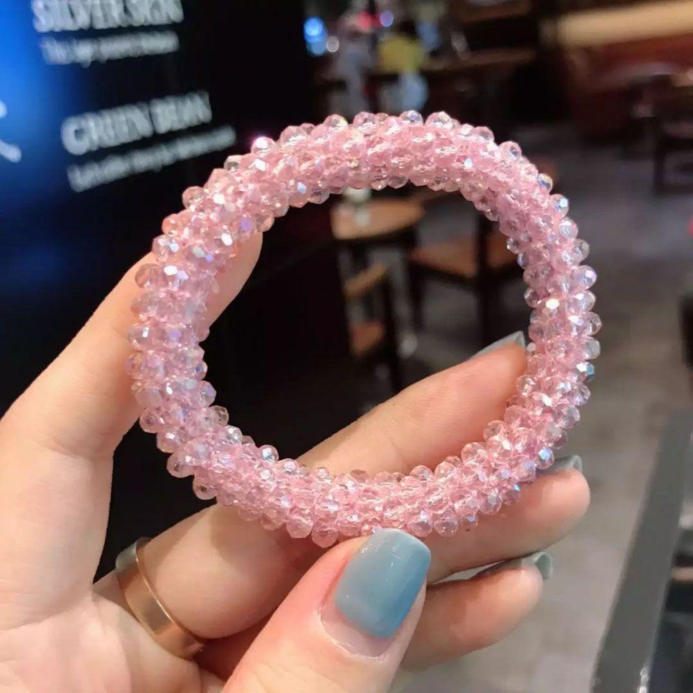 Аксессуары Милые студенческие дамы для женщин Кристаллы для волос Резинки для волос Держатель для хвоста Резинка