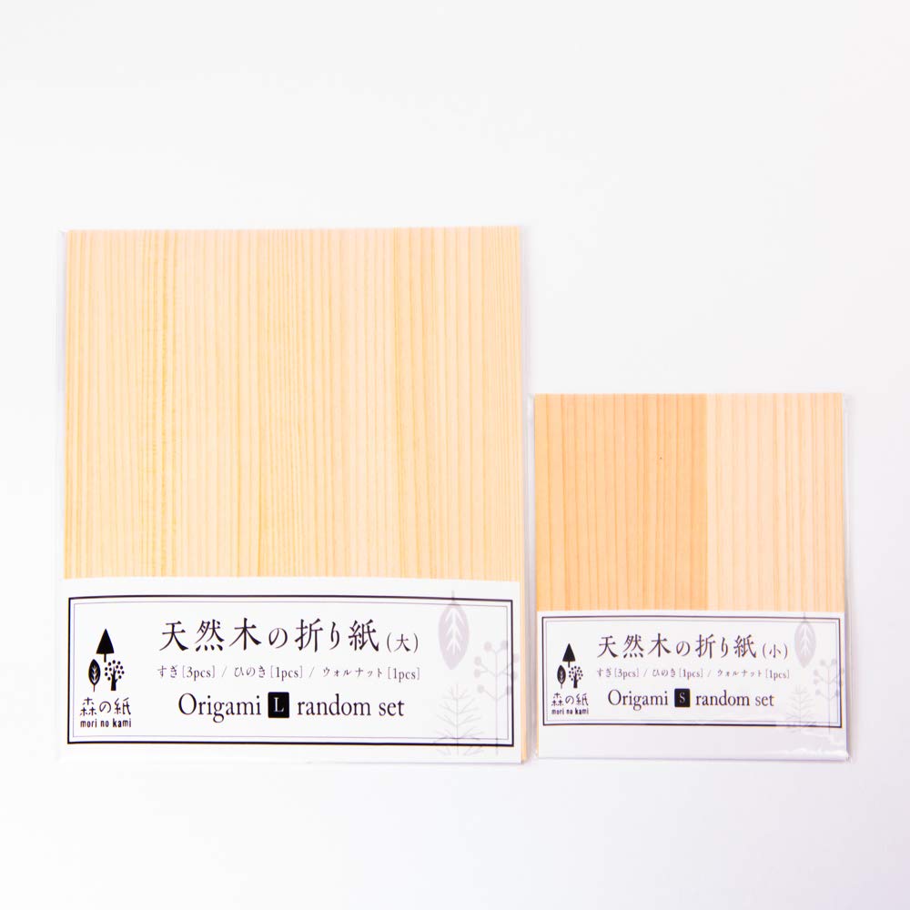 Бумага для оригами Forest Paper, натуральное дерево, большой размер 5 x 15 см - Гибкая, Ультратонкая, (Кедр, Кипарис Хиноки, Грецкий орех) - Размер, Листы,