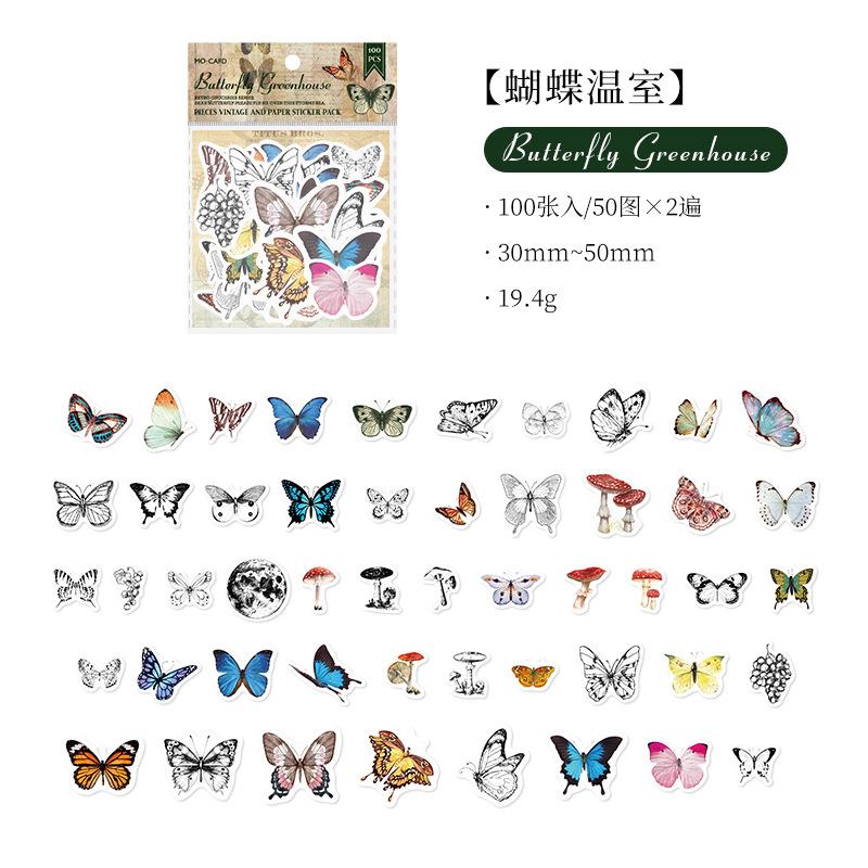 100-Sheet Retro Sticker Collection, Mixed Classic Motifs, Perfect for Laptop & Phone Case Decoration