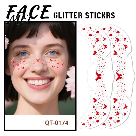 Temporary Body Art Decals Tattoo Sticker, Red Freckles Face Tattoo, Waterproof Fun Holiday Stickers for Adults Festive Party Makeup Tattoos