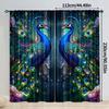 2 Pcs Colorful peacock print curtains,suitable for bedroom,living room kitchen decoration,home decoration,window decoration