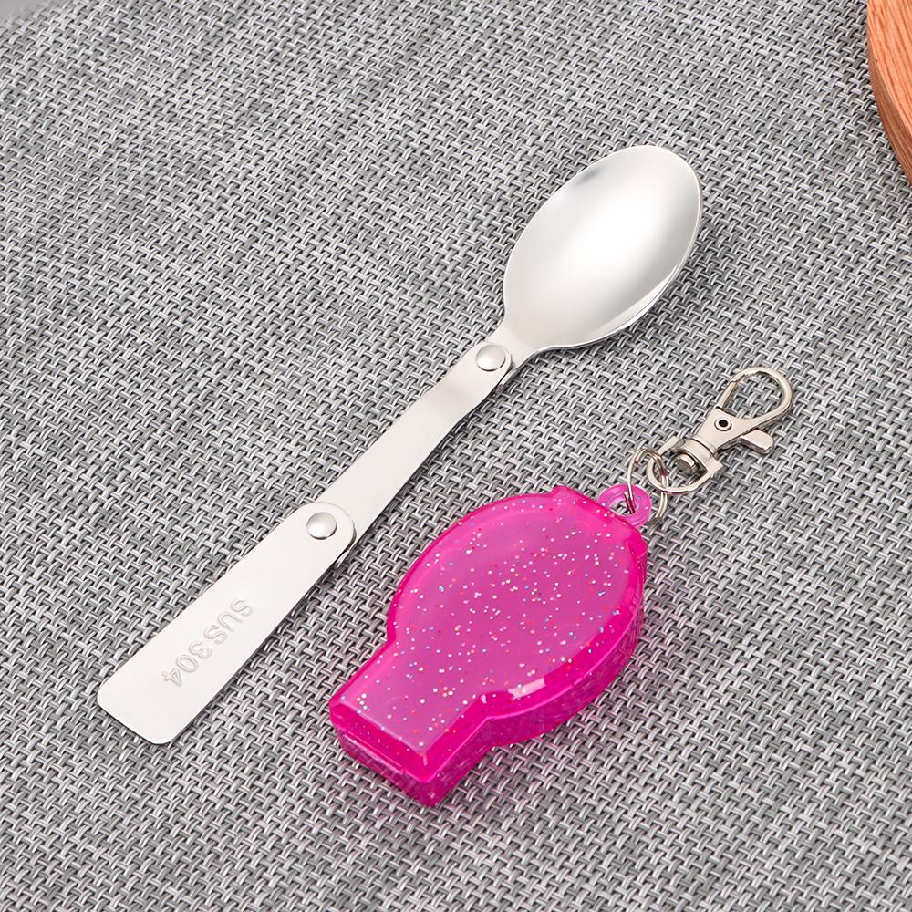 Stainless Picnic Accessories Folding Cookware Foldable Forks Travel Camping Tool Pocket Spoon Fork
